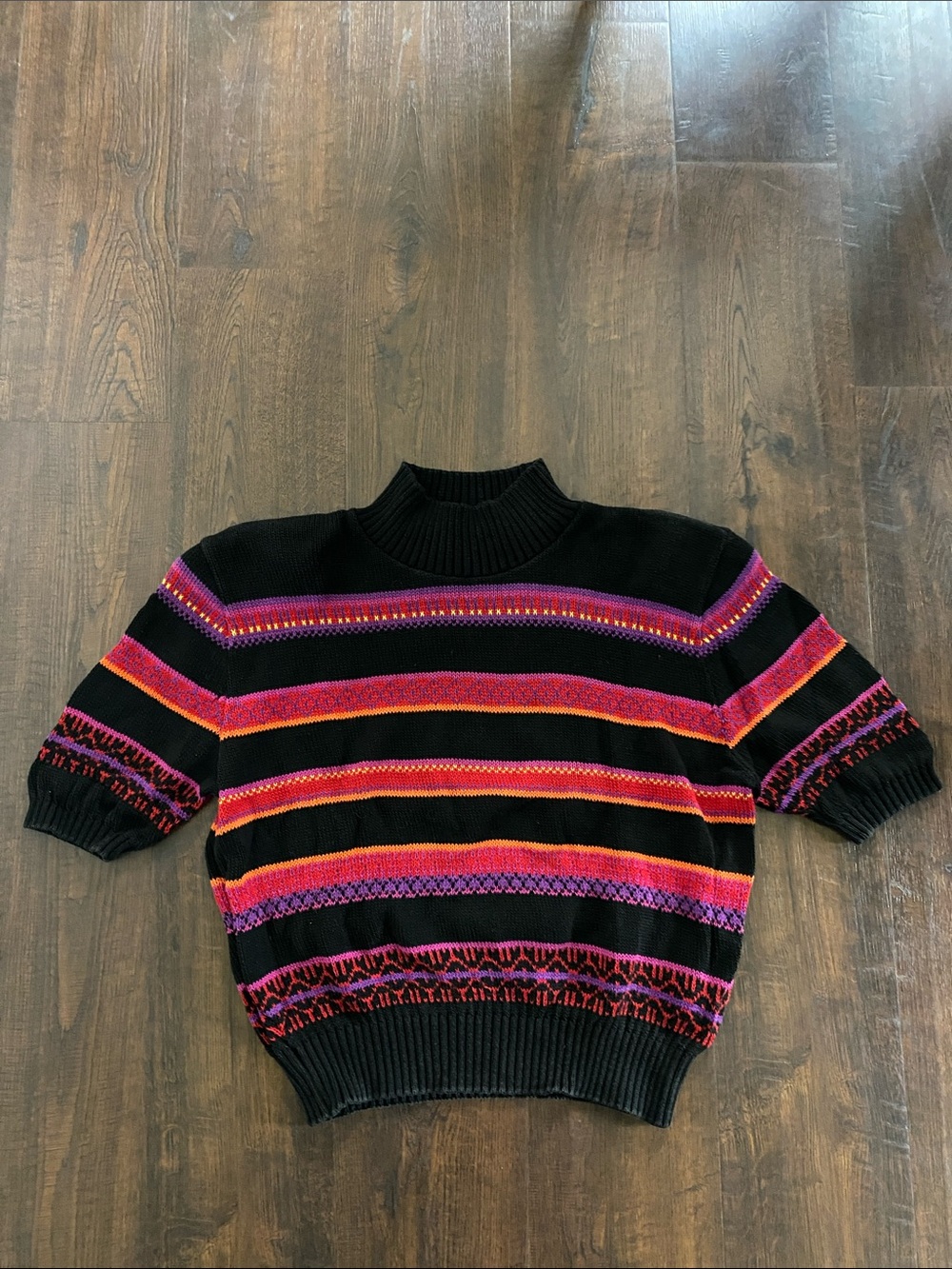VTG Evan-Picone 80s Puffed Sleeves Short Sleeve Sweater SZ M Stranger Things